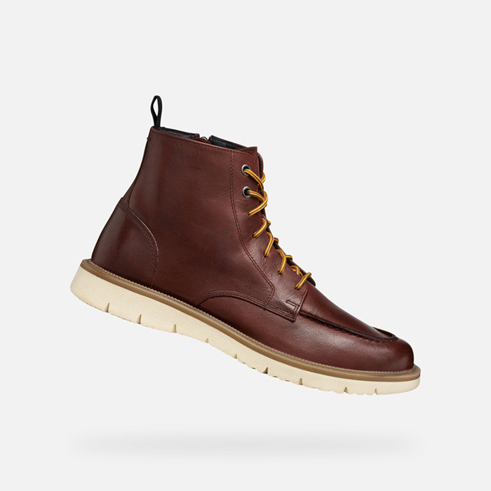 Ankle boots with laces POVE MAN Wine | GEOX