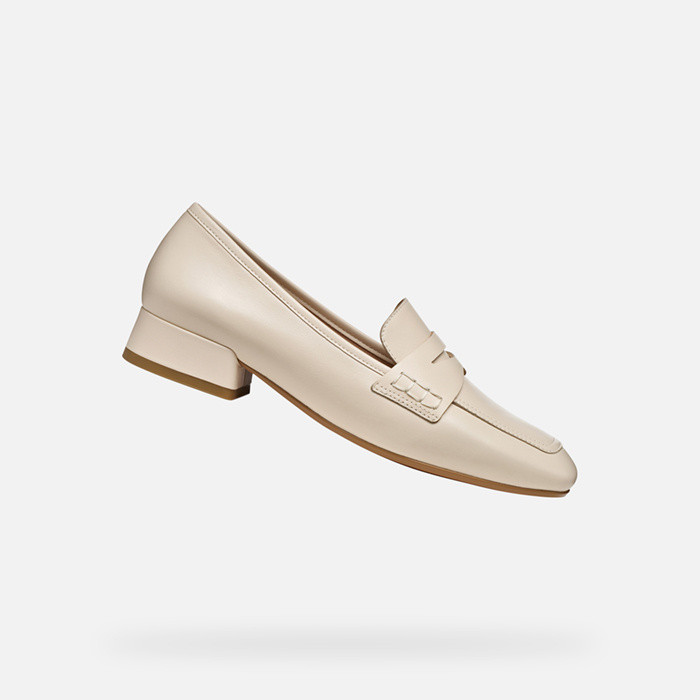 Leather loafers DHYALMA WOMAN Papyrus | GEOX