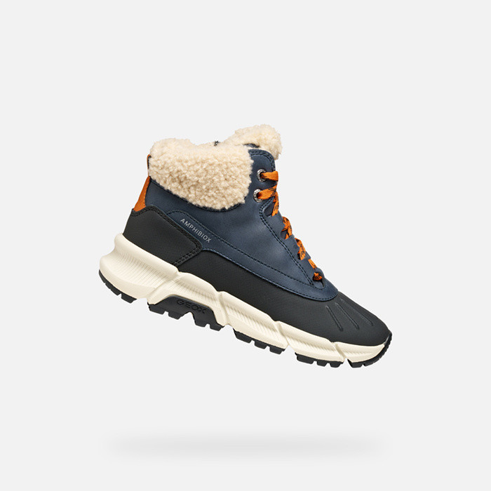 Winter boots FLEXYPER PLUS ABX JUNIOR Navy/Dark Orange | GEOX