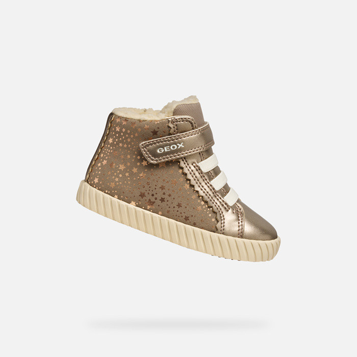 High top sneakers MIRROLESS TODDLER GIRL Dark Beige | GEOX