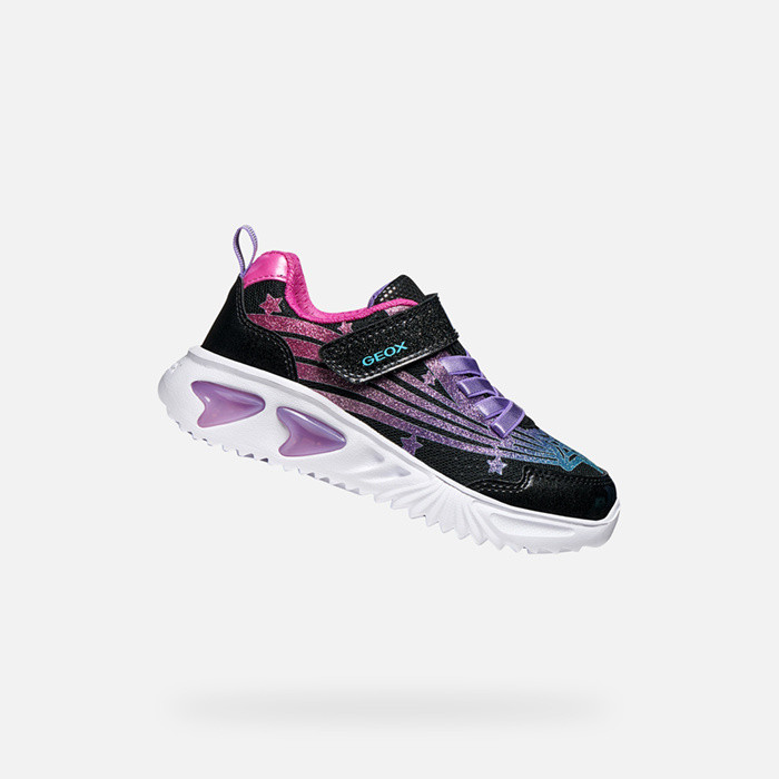 Shoes with lights ASSISTER GIRL Black/Fuchsia | GEOX