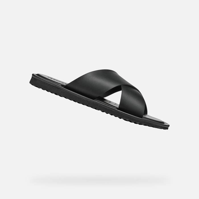 Slides shoes ERICE MAN Black | GEOX