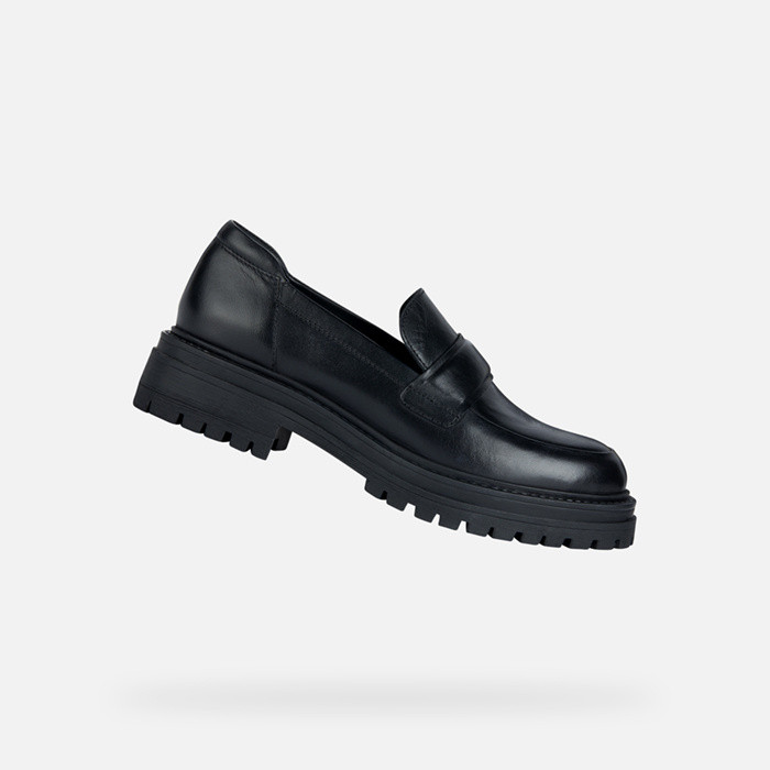 Leather loafers IRIDEA WOMAN Black | GEOX