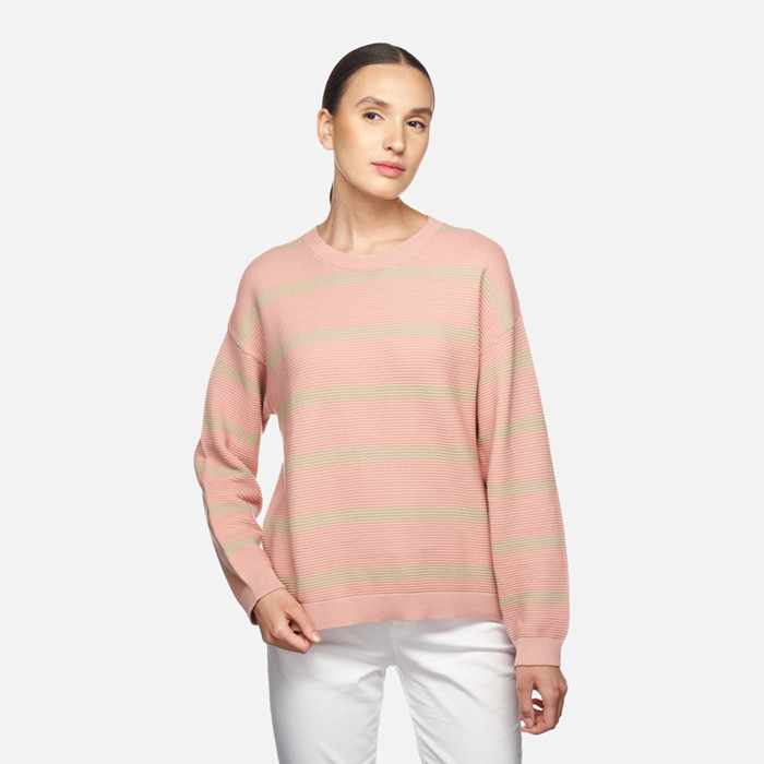 Crew-neck sweater KNIT WOMAN Misty rose/Oxford tan | GEOX