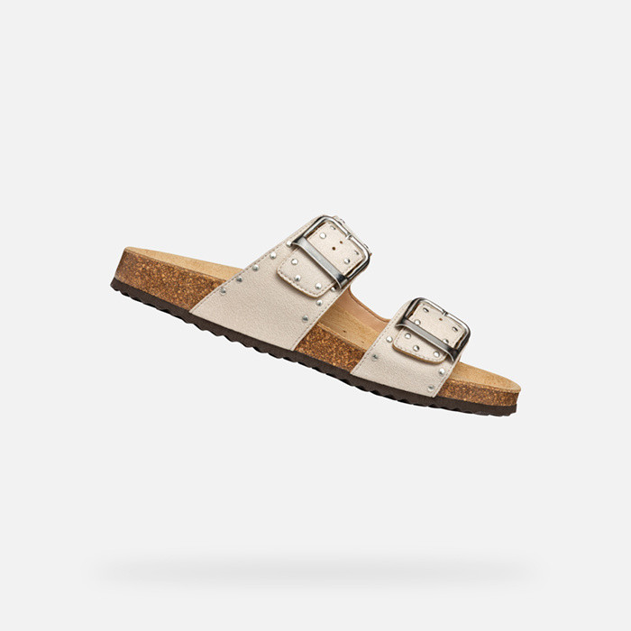 Slides shoes BRIONIA R WOMAN Papyrus | GEOX