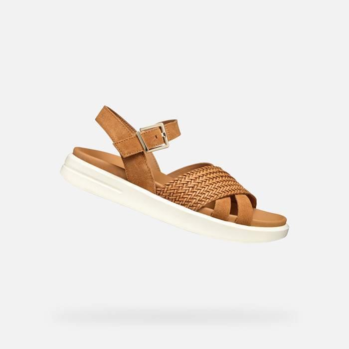 Flat sandals XAND 2S WOMAN Cognac | GEOX