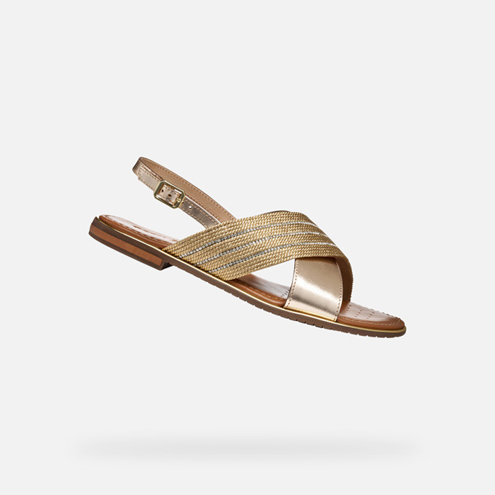 Flat sandals SOZY PLUS WOMAN Gold Dark/Gold Light | GEOX