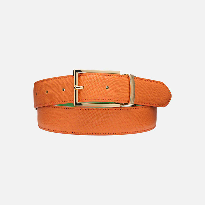 Leather belt BELT WOMAN Orange/Green | GEOX